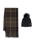 Barbour check-pattern fringe-detailing scarf - Green