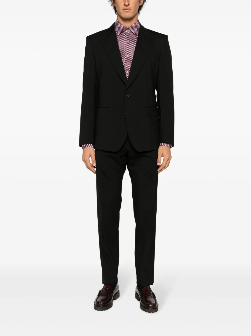 BOSS Hank Kent overhemd met monogram-print - Rood