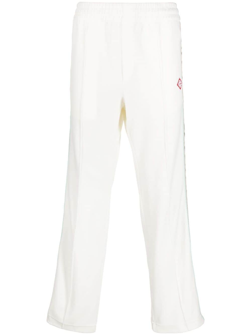 Casablanca Tape-detailing Straight-leg Track Trousers In Weiss