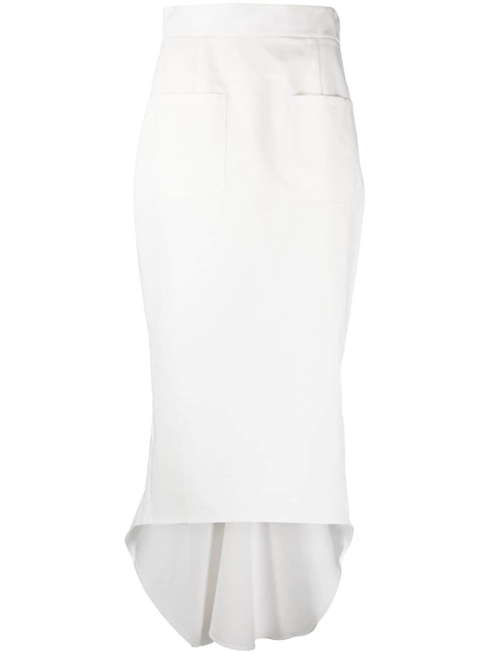 Prada Fluted Midi Skirt In White