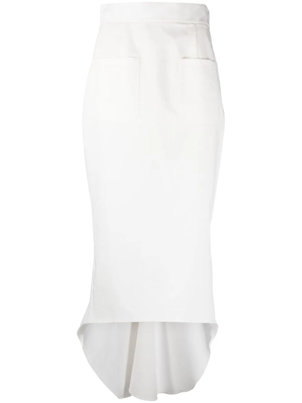 Prada Fluted Midi Skirt In White