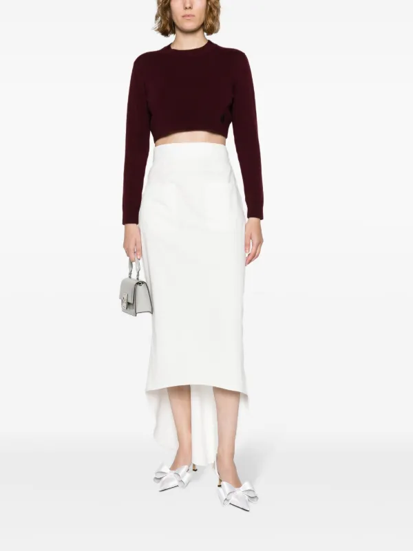 スカート PRADA Midi skirts Prada Fluted Midi Skirt | White | FARFETCH