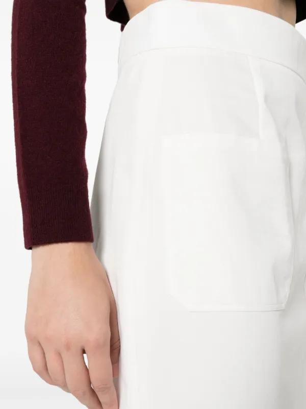 Prada Fluted Midi Skirt | White | FARFETCH