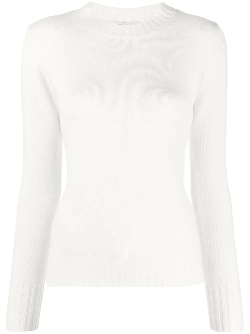 Max Mara クルーネック カシミアセーター - ホワイト Max Mara クルーネック カシミアセーター - ホワイト