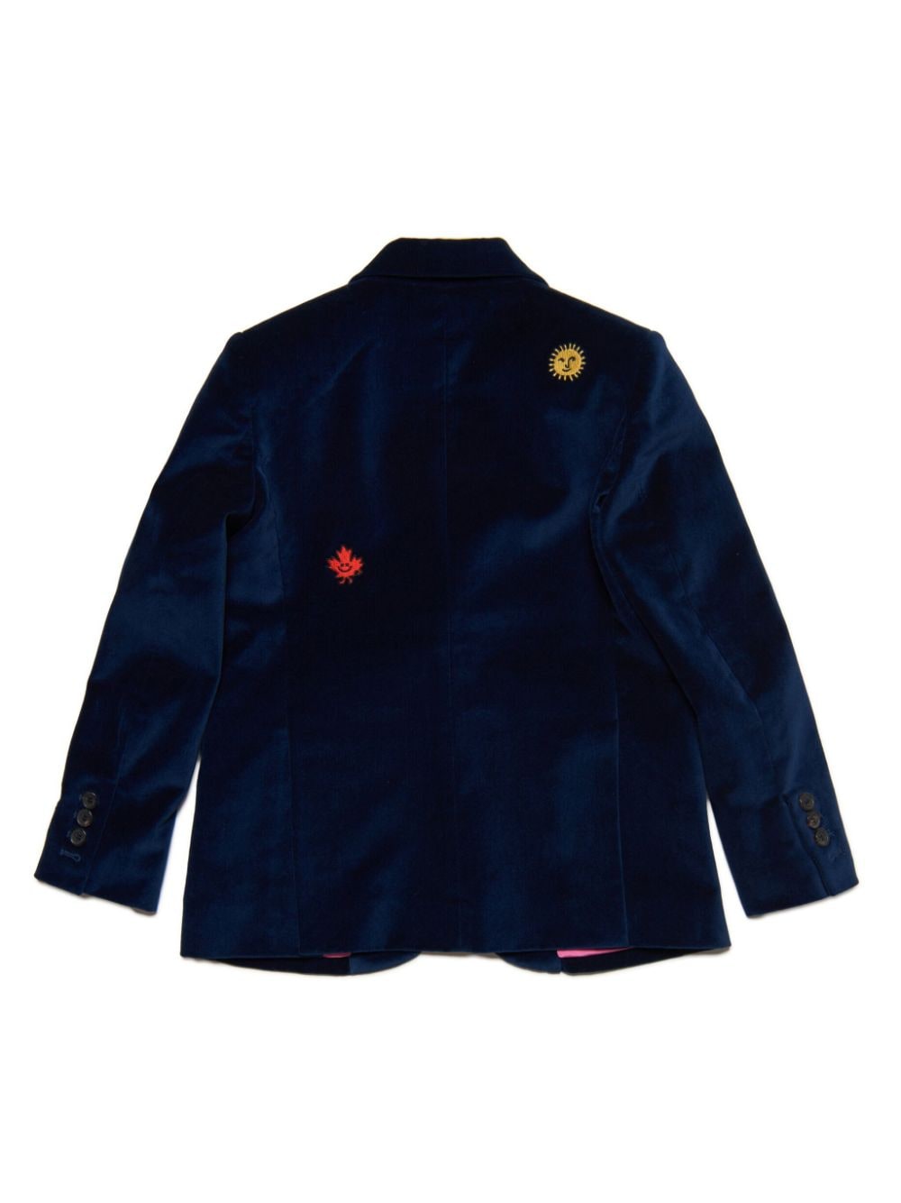 Image 2 of Dsquared2 Kids logo-patches notched cotton blazer