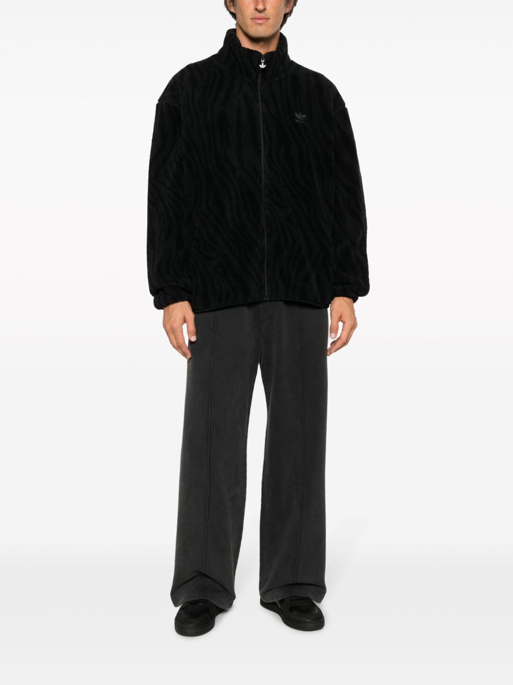 adidas zebra-print fleece sweatshirt - Zwart