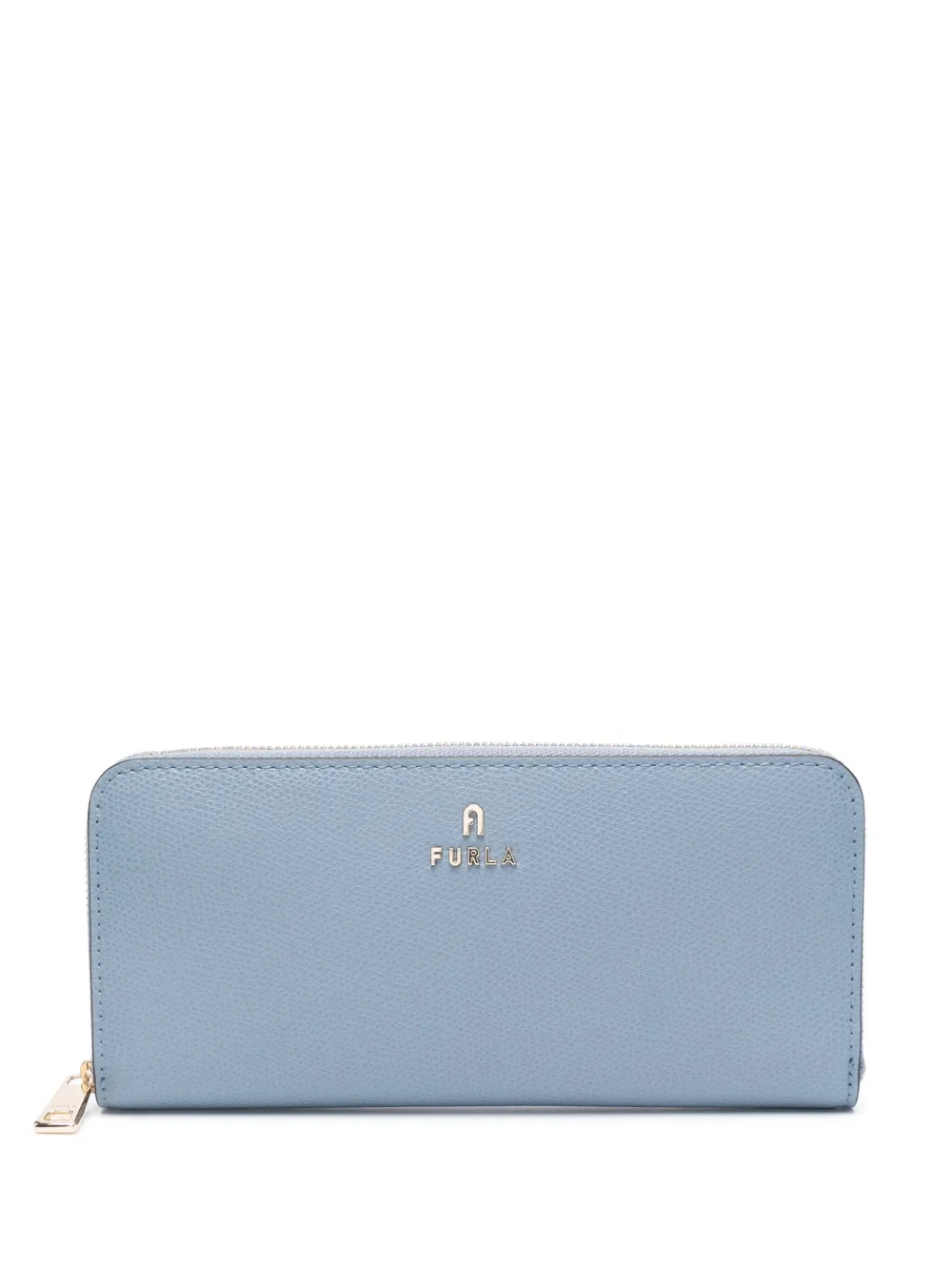 Furla Logo-plaque Zip-up Wallet In Blue
