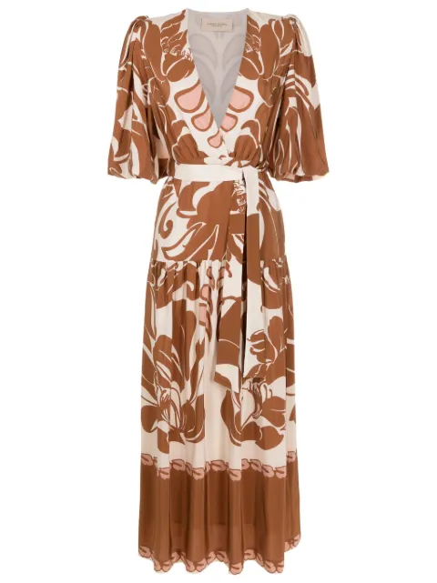 Adriana Degreas graphic-print silk dress