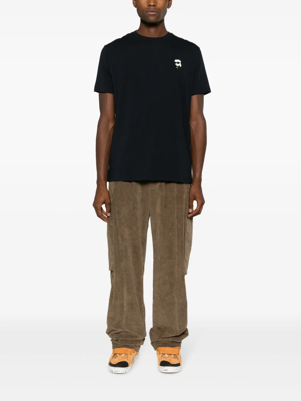 Karl Lagerfeld logo-patch cotton T-shirt - Blauw