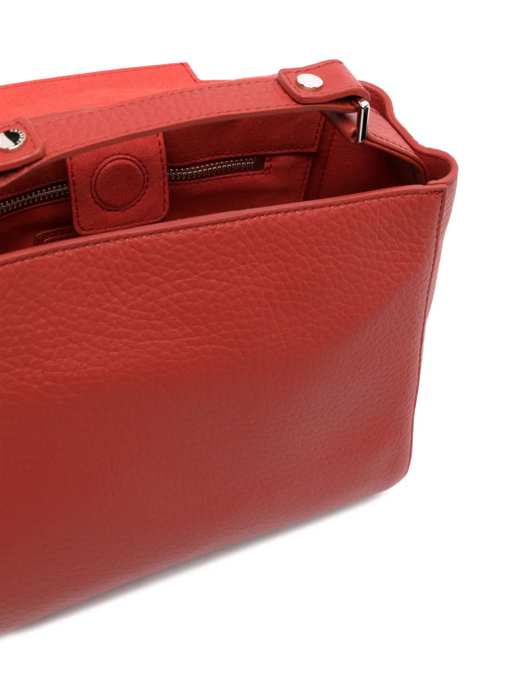 Orciani Sveva Soft Leather Tote Bag In Orange