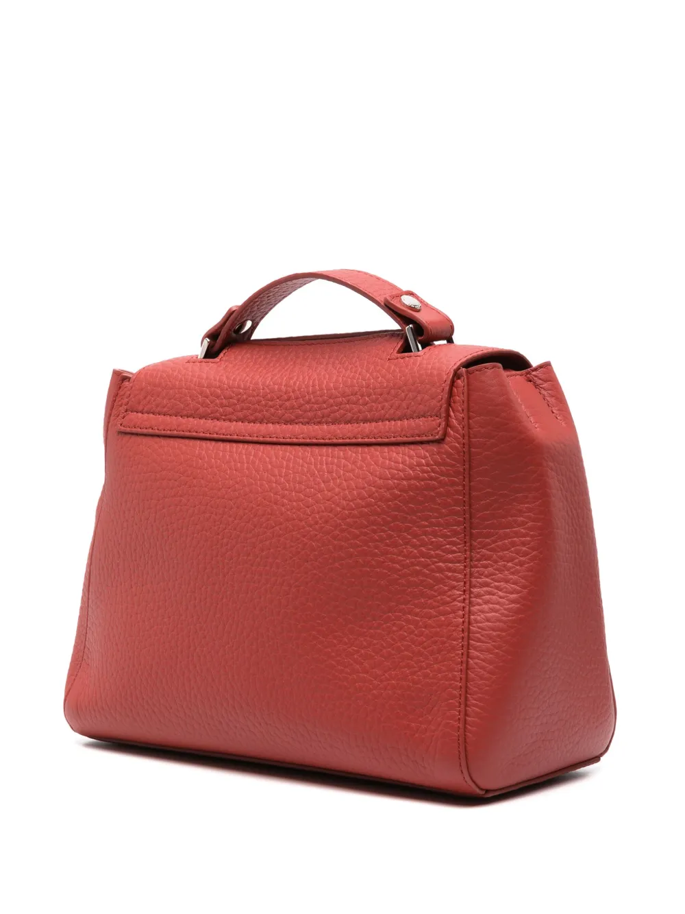 Orciani Sveva Soft Leather Tote Bag In Orange