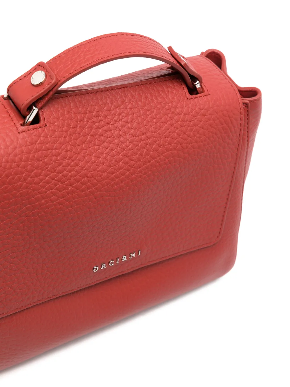 Orciani Sveva Soft Leather Tote Bag In Orange