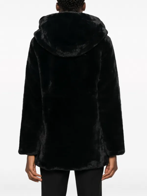 Zara black clearance fur hooded coat