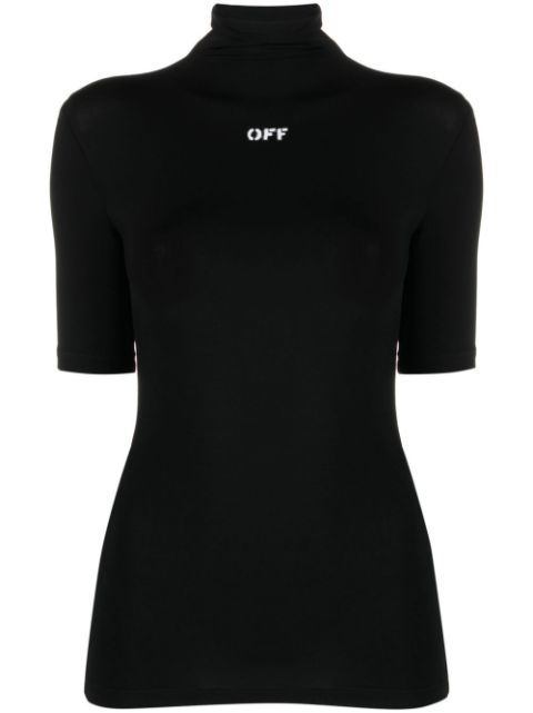 Off-White logo-print high-neck T-shirt Women