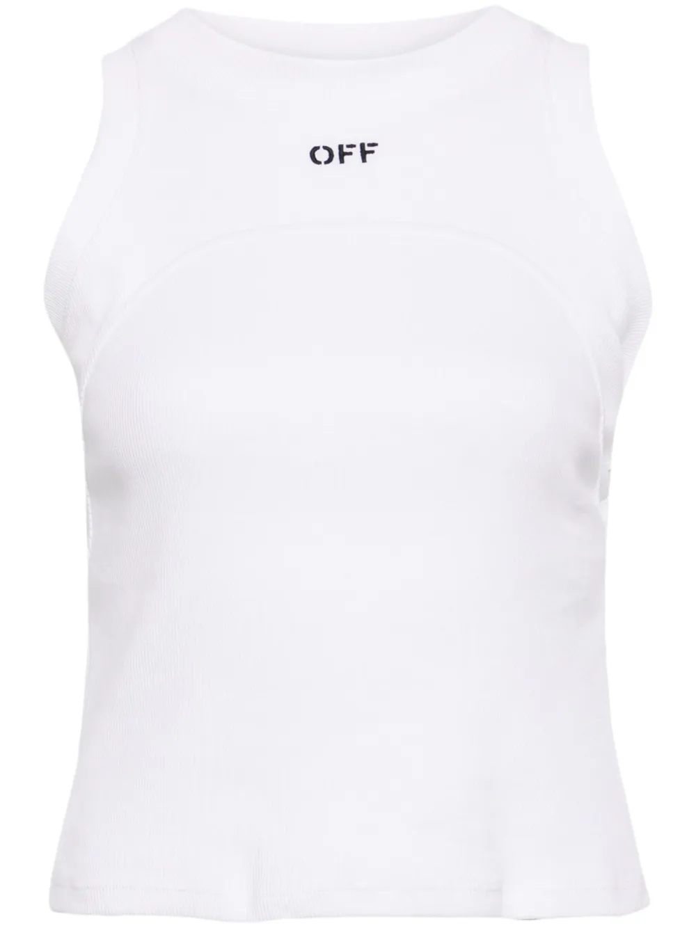 embroidered-logo ribbed tank top