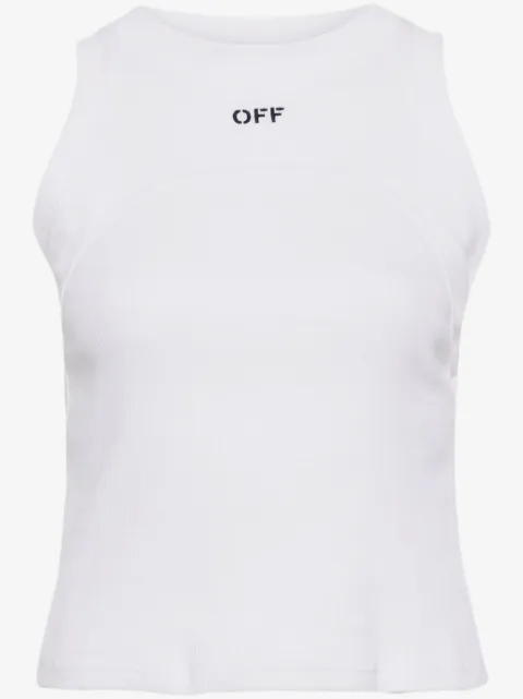 Off-White embroidered-logo ribbed tank top