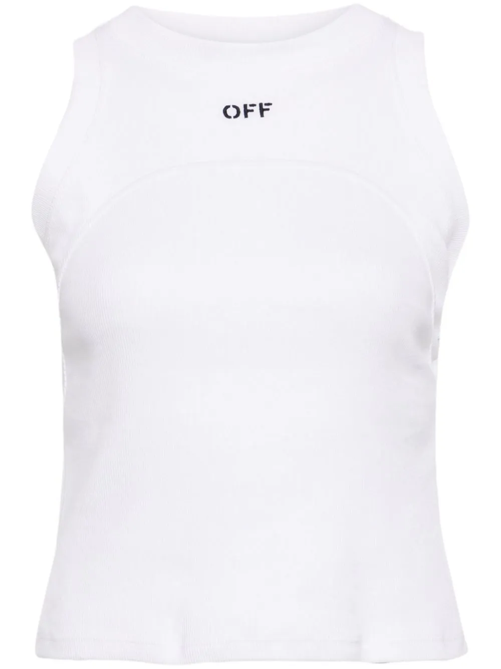 embroidered-logo ribbed tank top