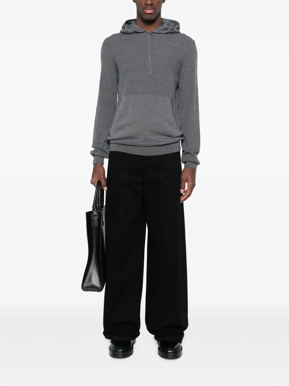 Corneliani Fijngebreide hoodie - Grijs