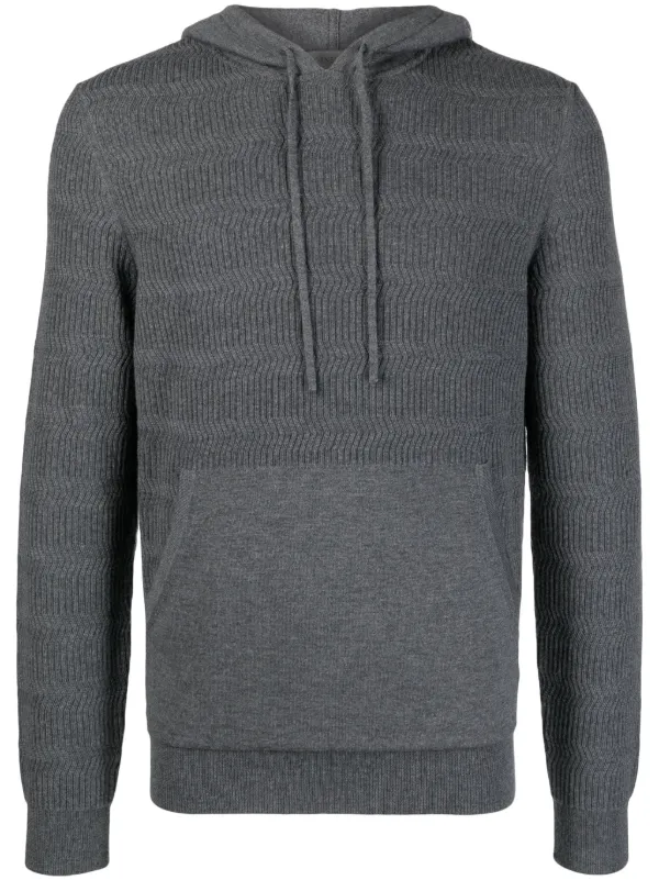Wool knit best sale hoodie mens
