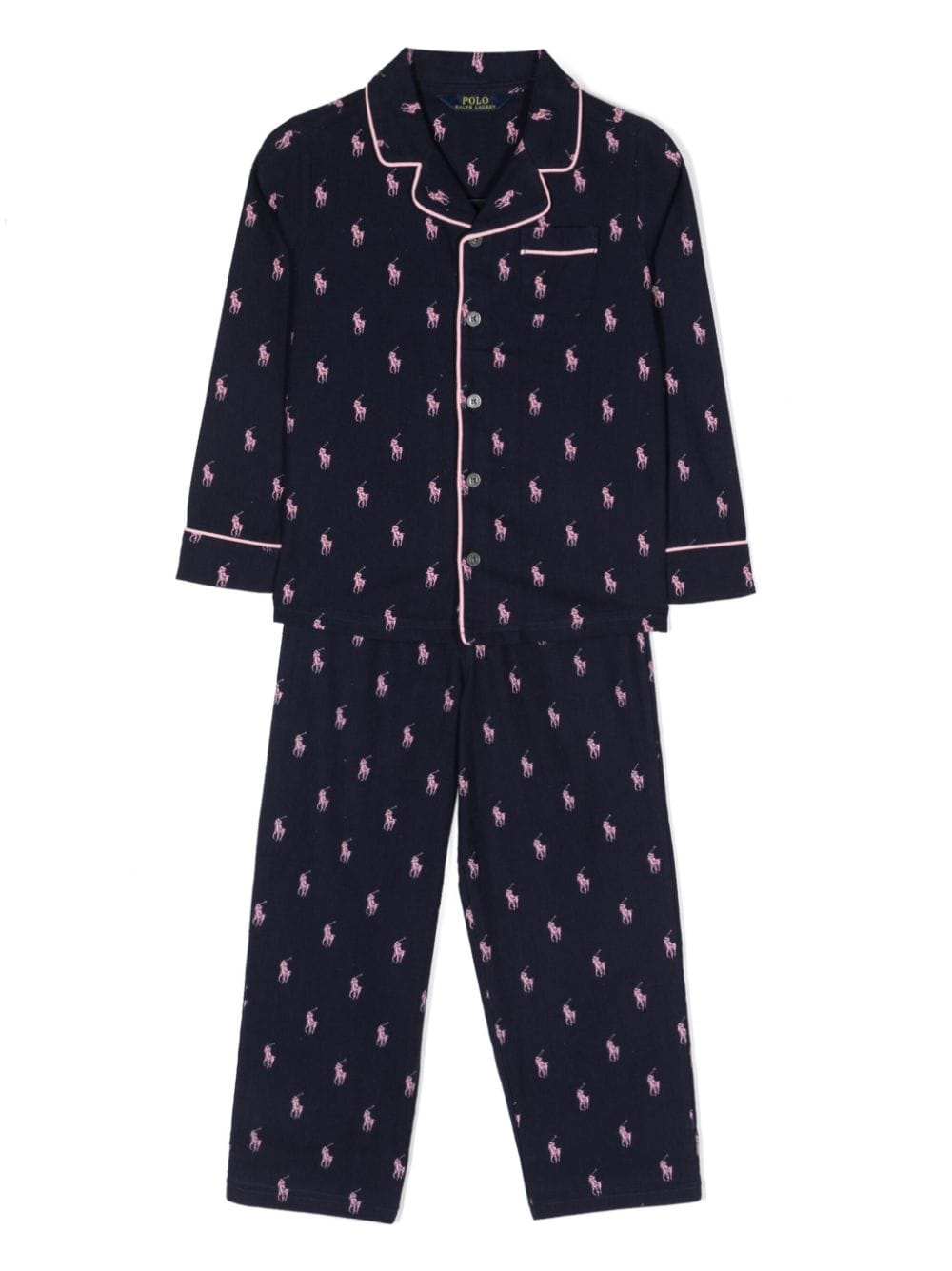 Ralph Lauren Kids' Polo Pony-motif Pyjama Set In Blue