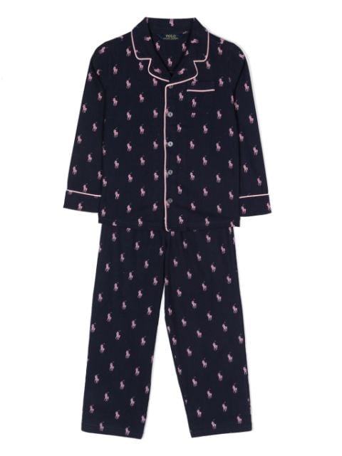 Ralph Lauren Kids Pyjama mit Polo Pony-Motiv