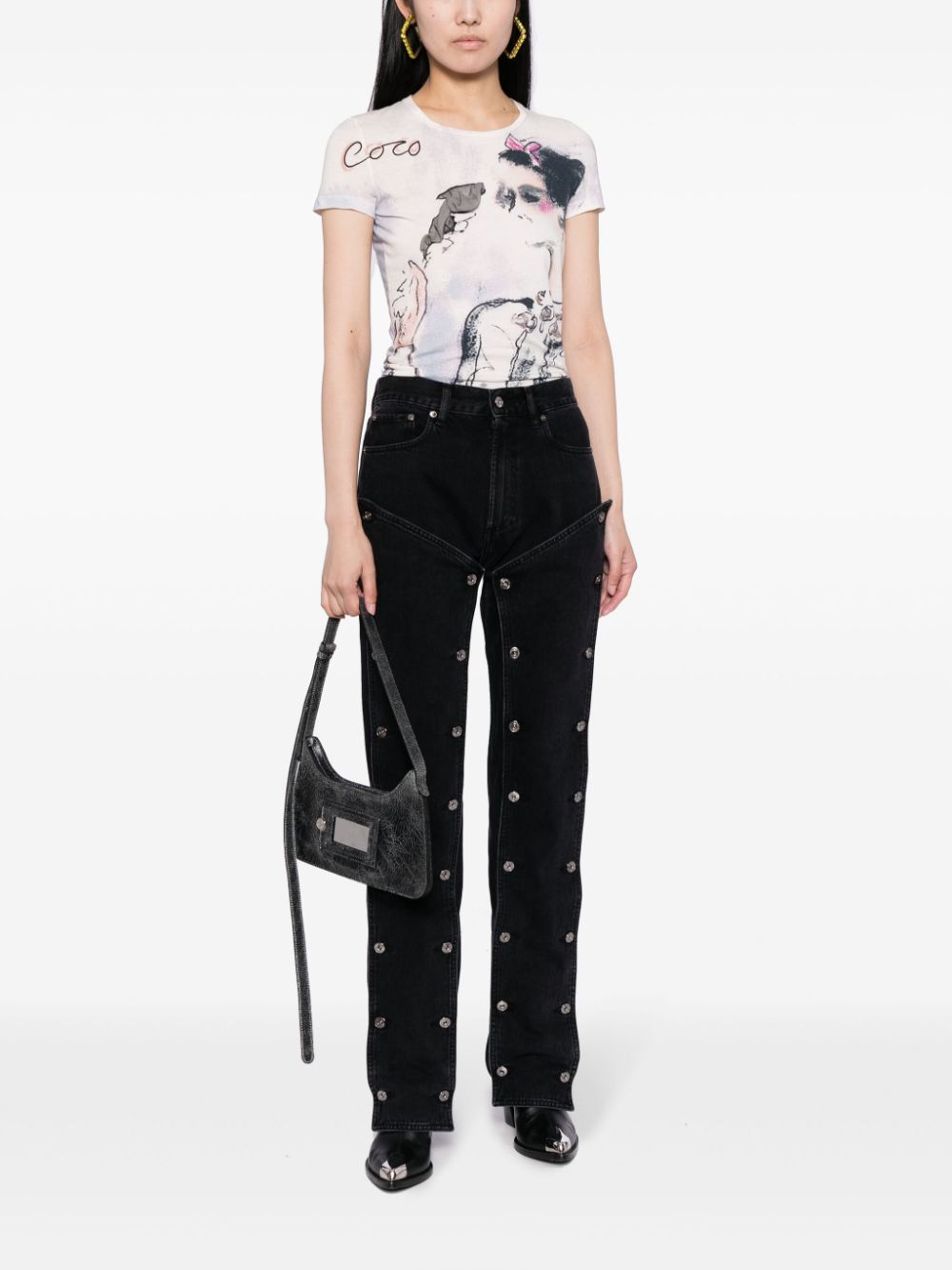 CHANEL 2010s graphic-print cotton T-shirt Women