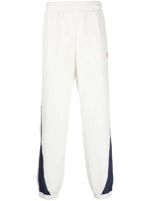 Casablanca pants con parche del logo y rayas laterales