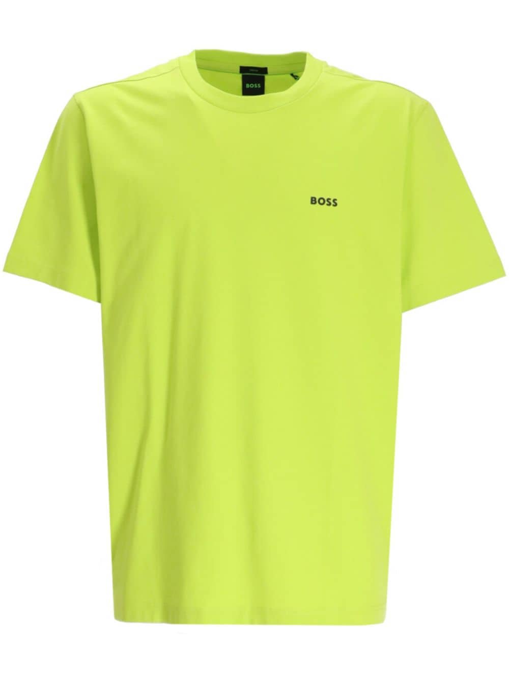 Hugo Boss Logo-print Stretch-cotton T-shirt In Bright Green