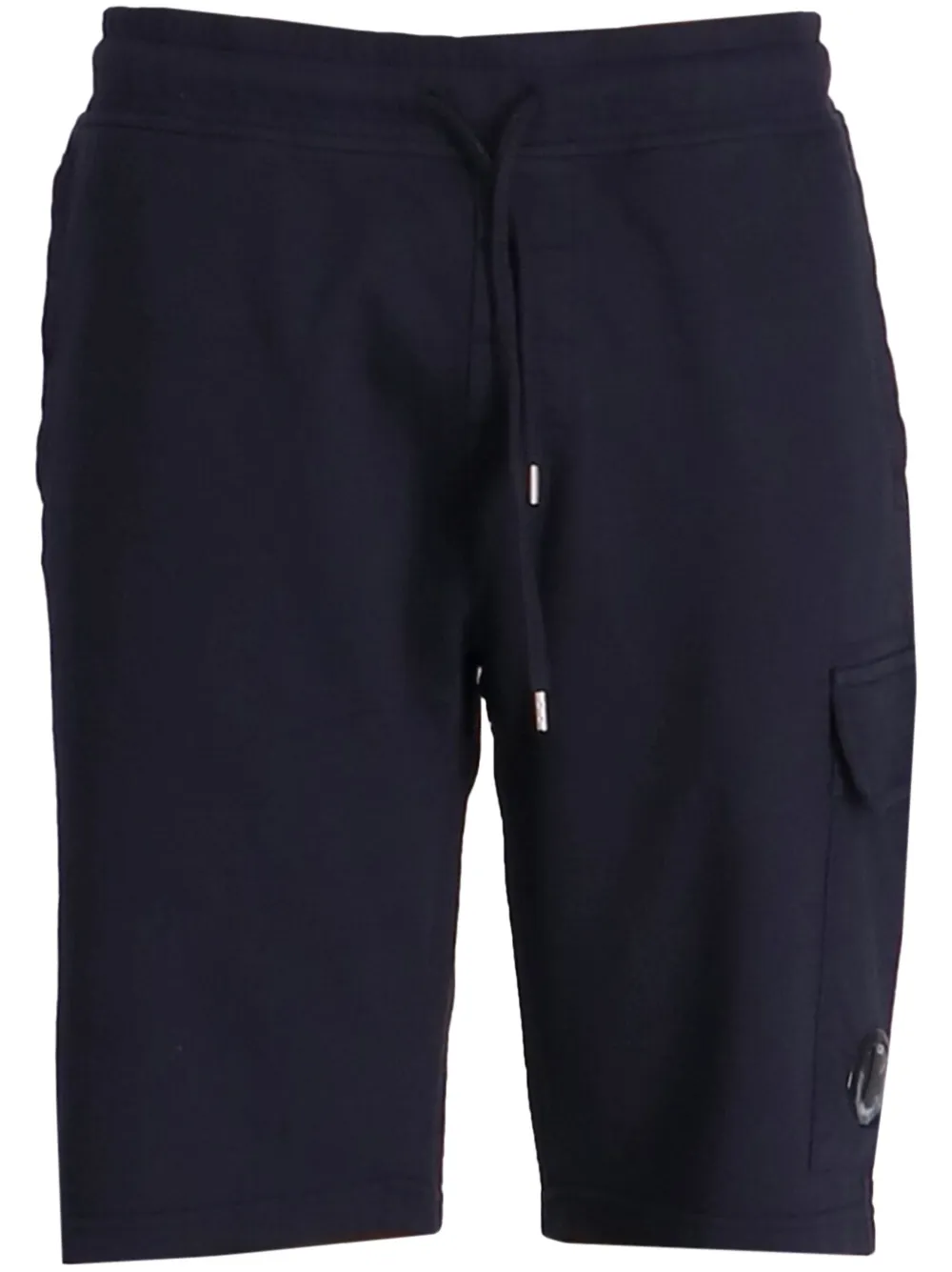 C.p. Company Lens-detail Drawstring Track Shorts In Blue