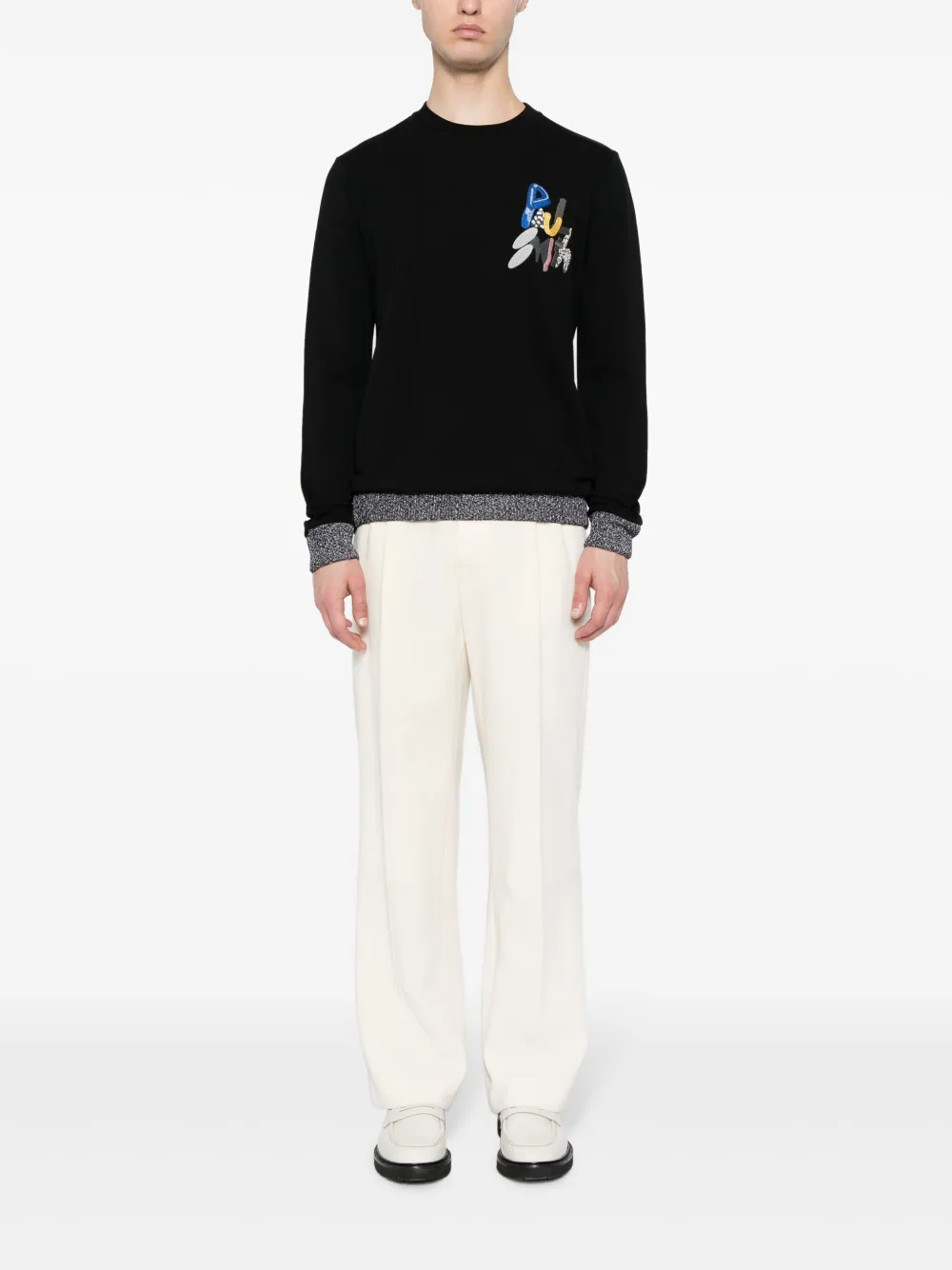 Paul Smith Sweater met geborduurd logo - Zwart