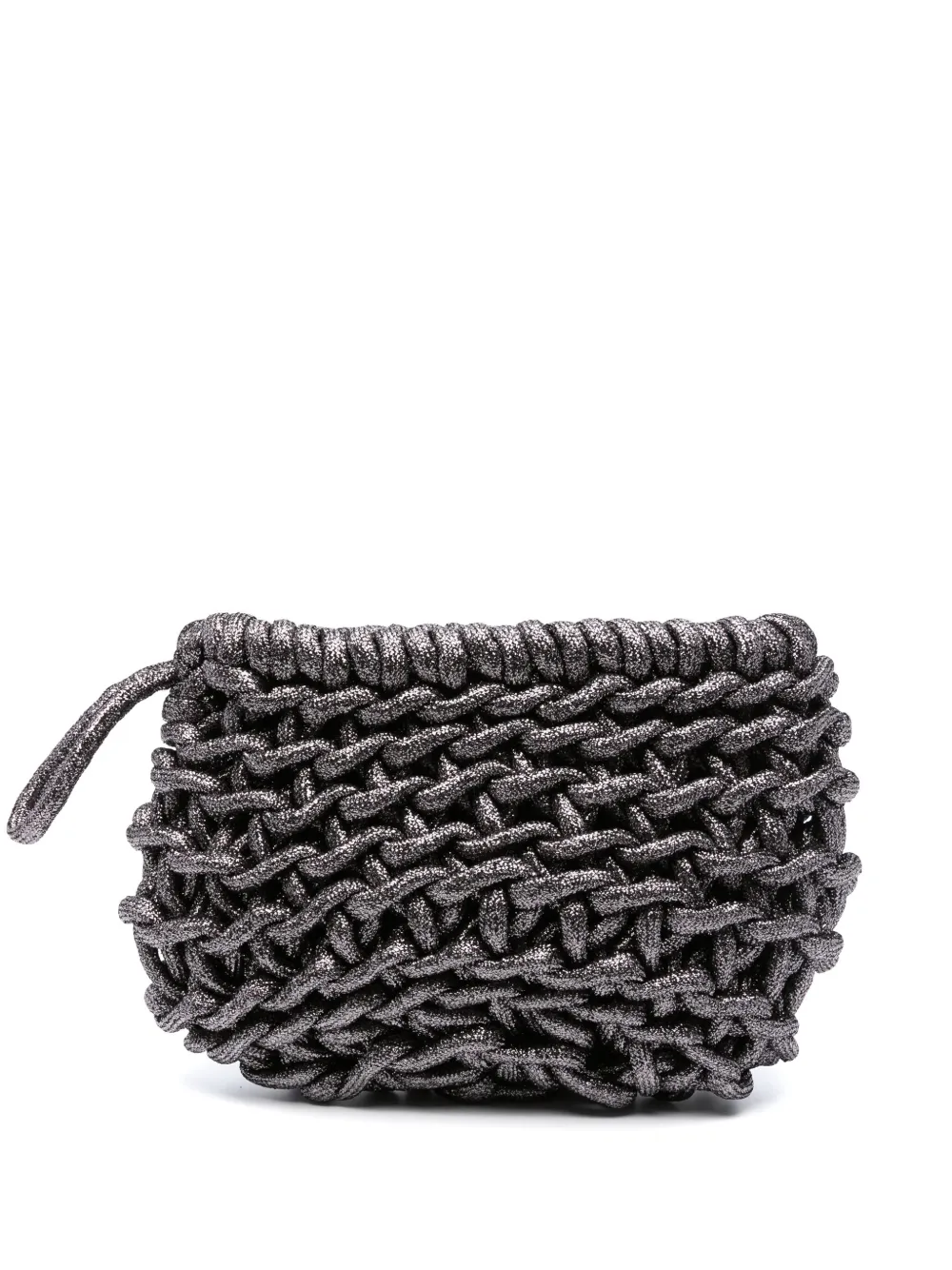 interwoven metallic clutch bag