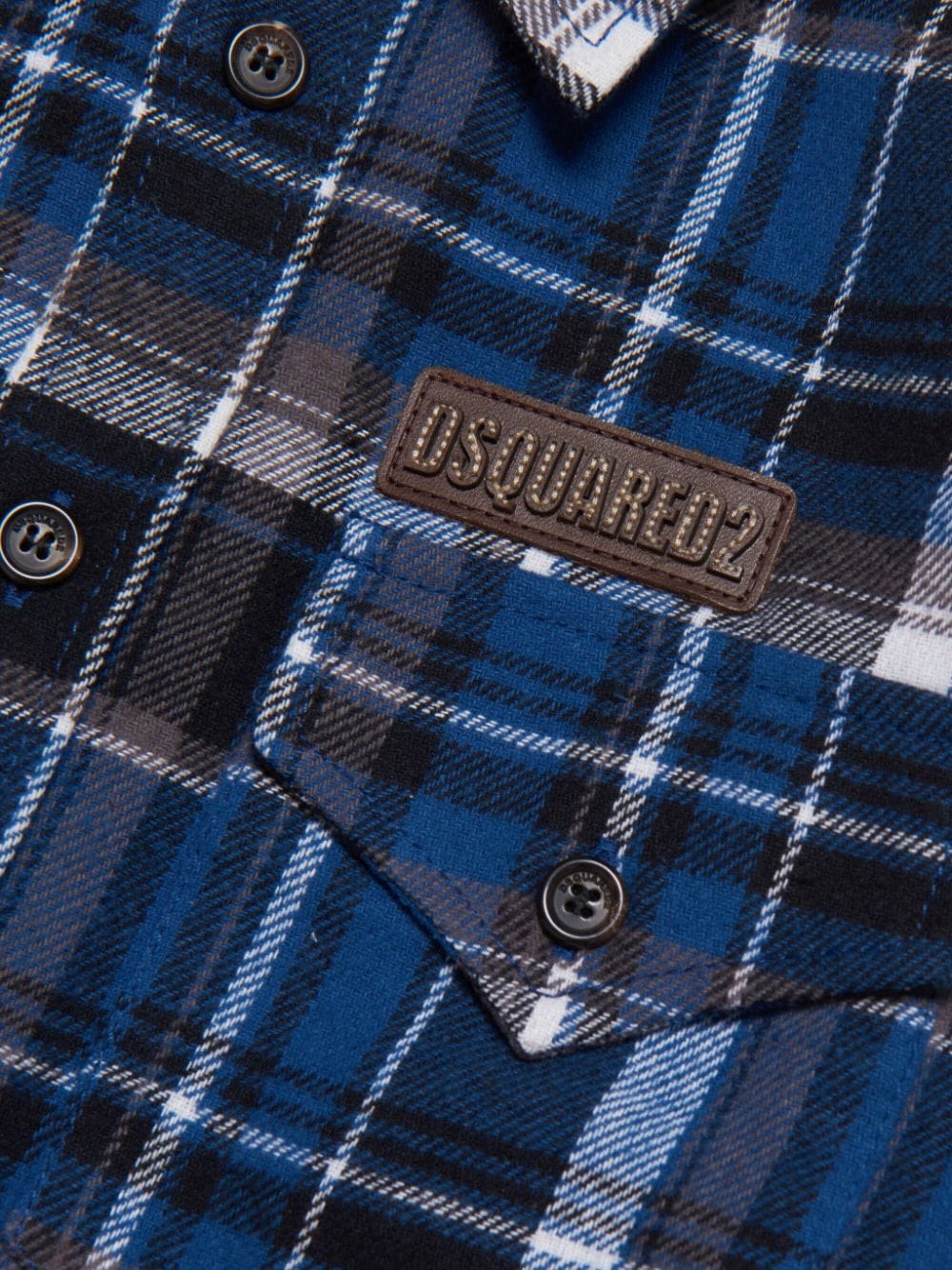 Shop Dsquared2 Check-print Long-sleeved Shirt In Blue
