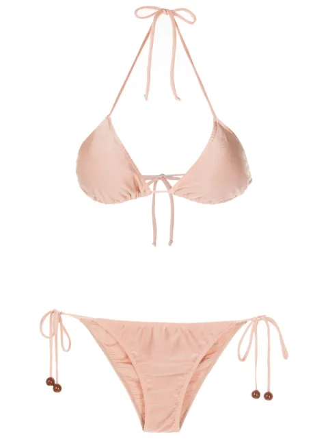 Adriana Degreas metallic-threading triangle-shape bikini 