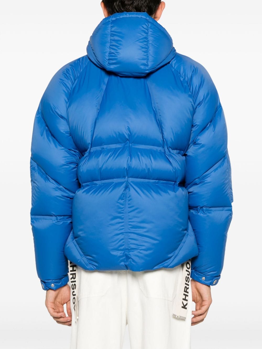 Shop Khrisjoy Quilted Hooded Jacket In Blue