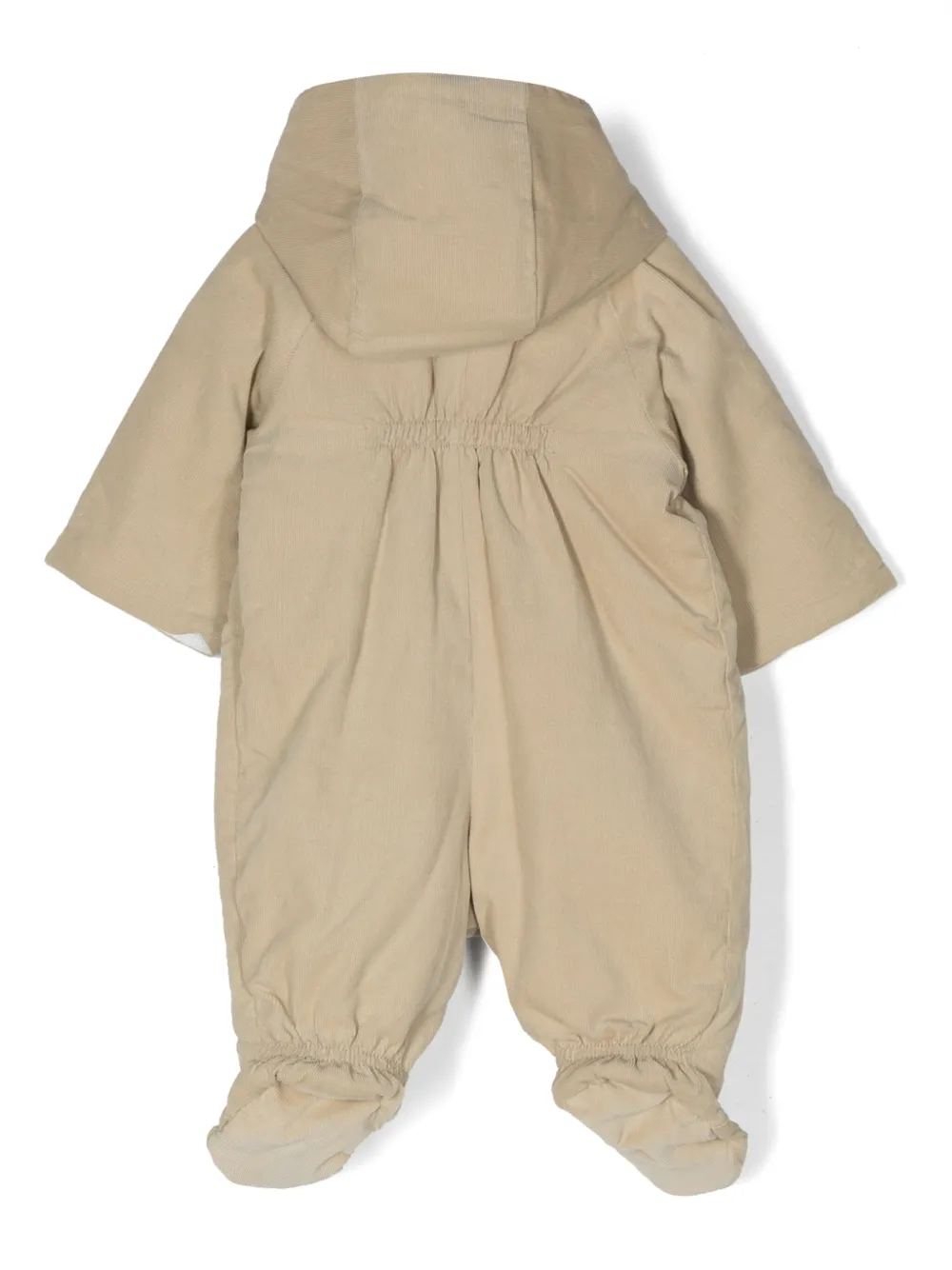 Bonpoint corduroy classic-hood coat - Beige