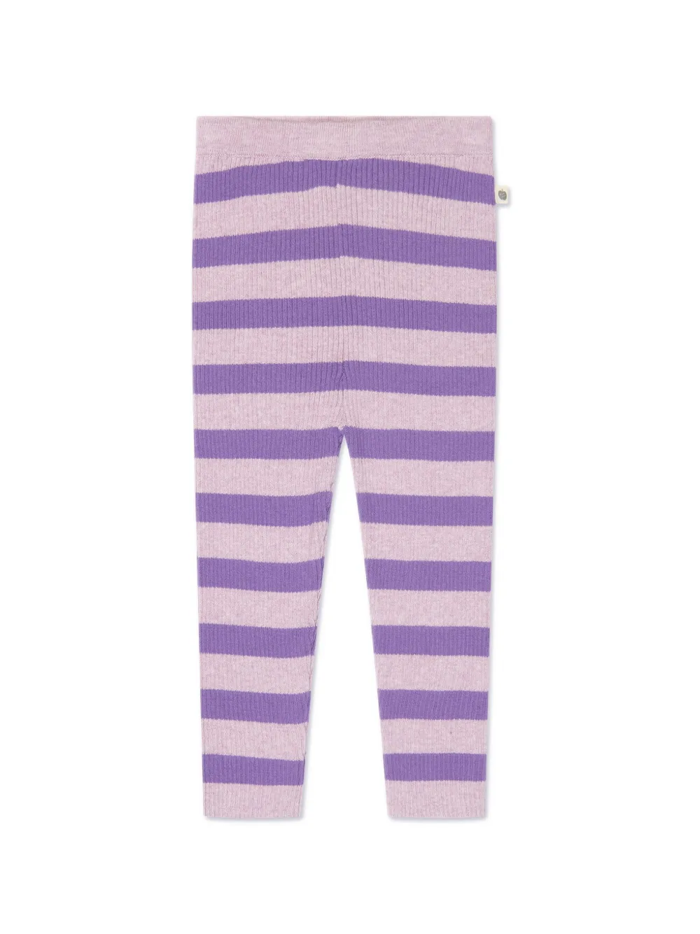 The Bonnie Mob Babies' Striped Ribbed-knit Leggings In Purple