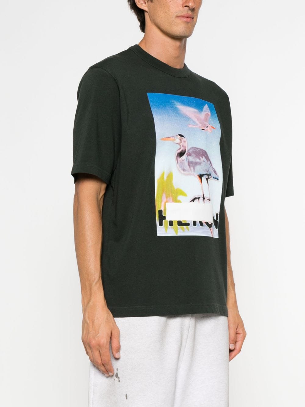 Shop Heron Preston Graphic-print Cotton T-shirt In Green