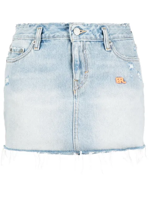 ERL logo-embroidered denim miniskirt