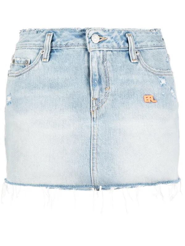 Tommy jeans embroidered denim mini skirt cheap