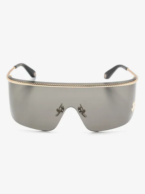 Roberto Cavalli lentes de sol con armazón redonda y placa del logo
