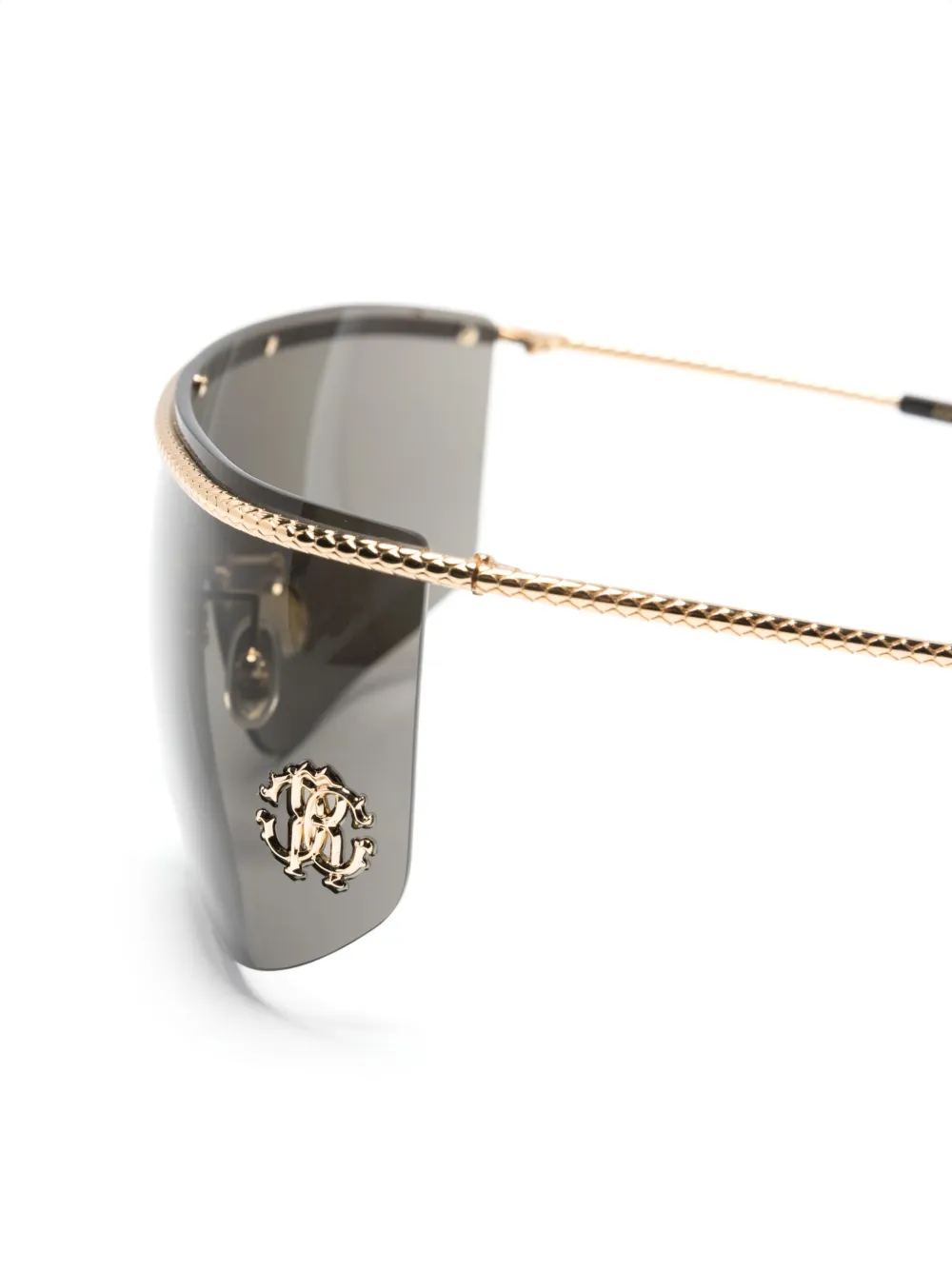 Roberto Cavalli logo-plaque shield-frame sunglasses - Zwart