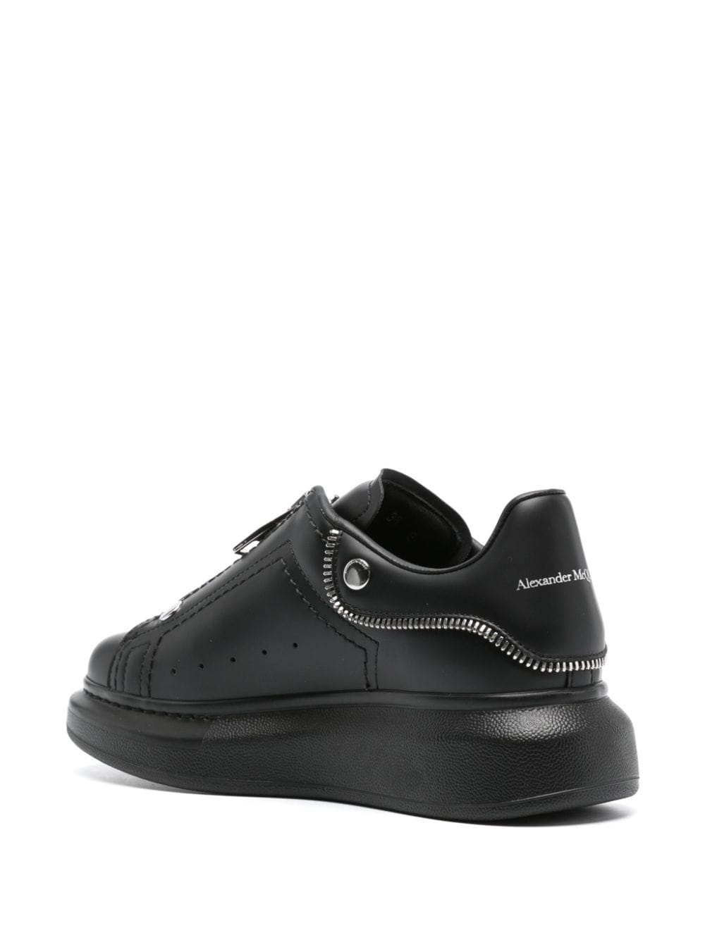 Shop Alexander Mcqueen Oversized Zip-up Sneakers In Black