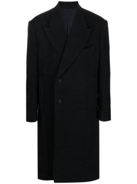 Wooyoungmi peak-lapels textured single-breasted coat