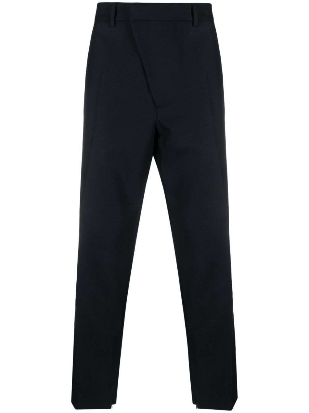 Shop 424 Asymmetric Button-fastening Wide-leg Trousers In Blue