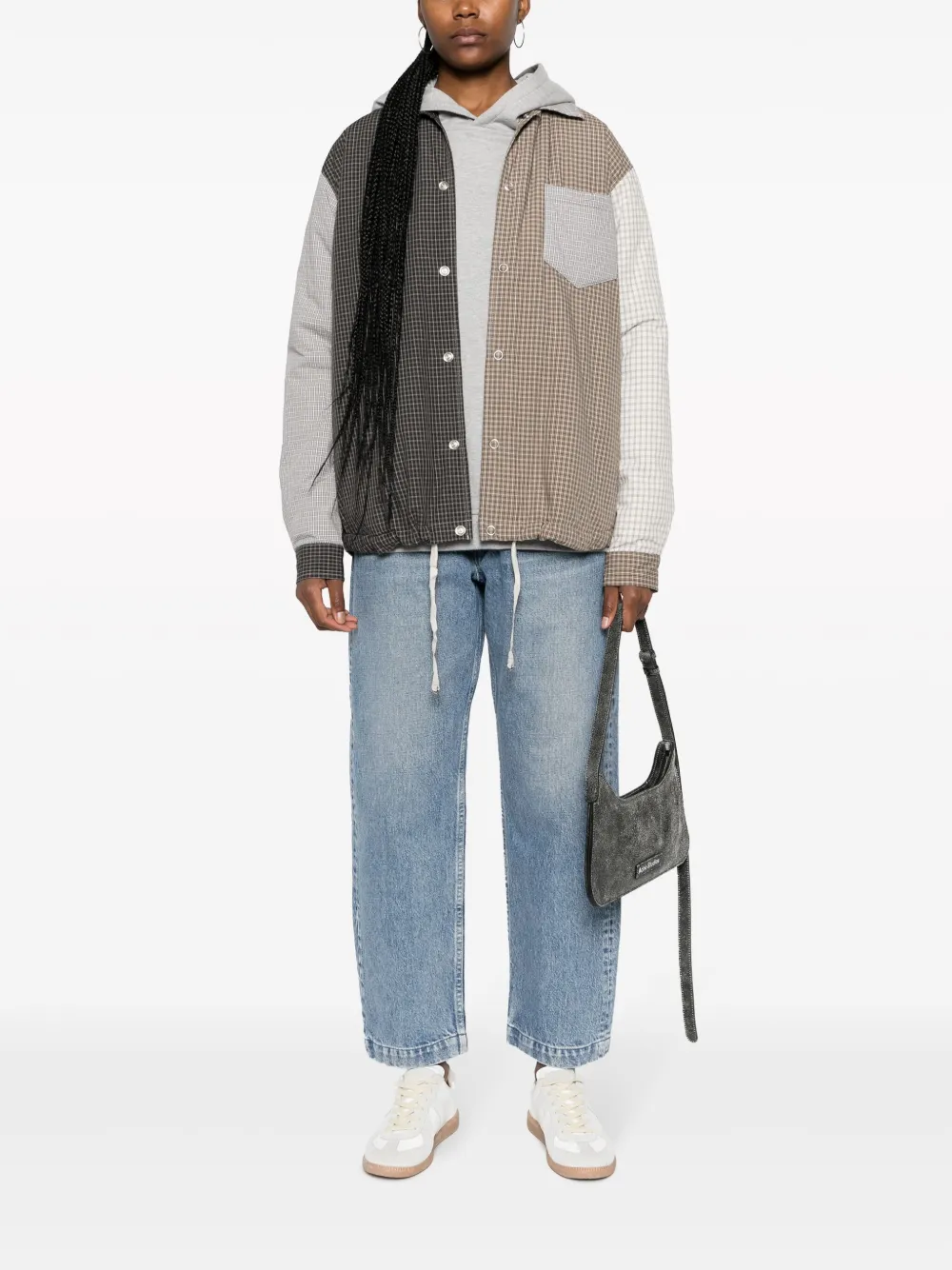 Tanaka Geruite blouse - Bruin