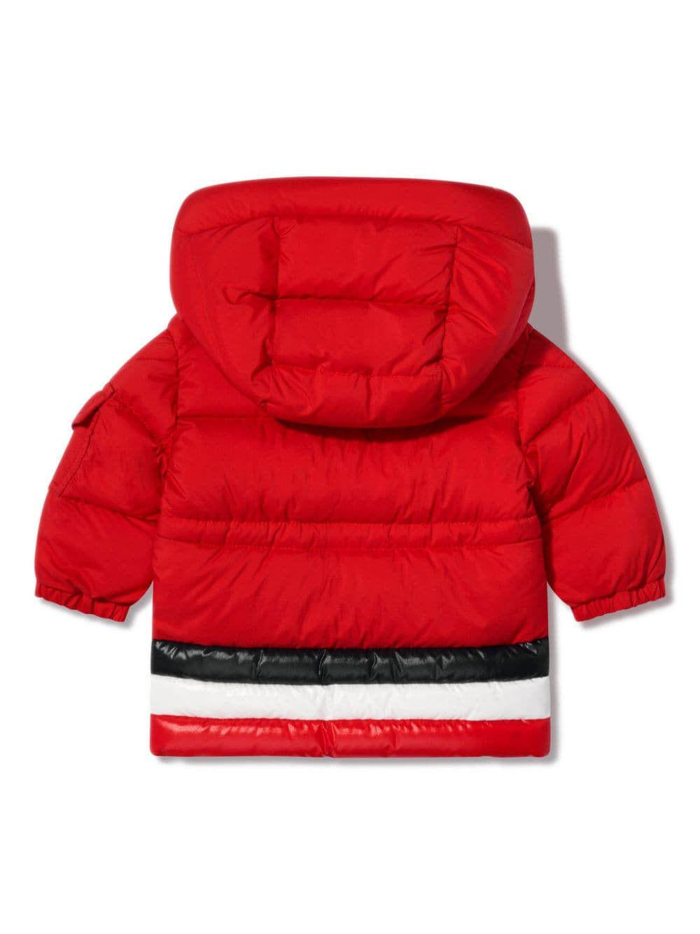 Moncler red jacket with fur clearance hood