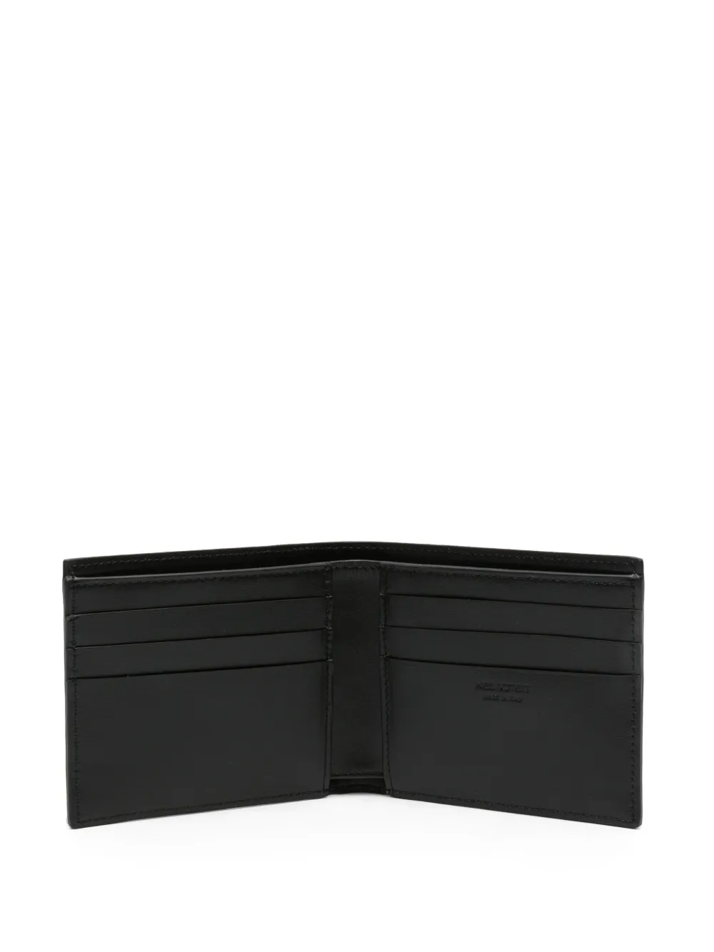 Shop Neil Barrett Thunderbolt-print Bi-fold Leather Wallet In Black