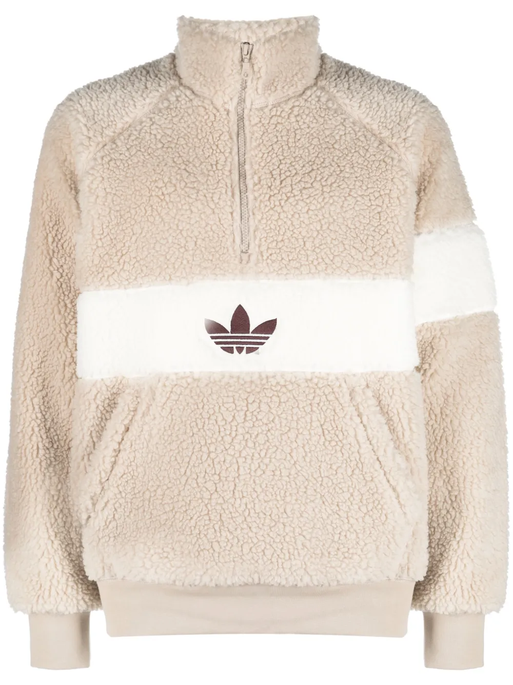adidas trefoil-logo fleece jacket