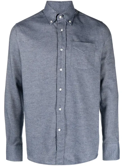 Deperlu button-down collar cotton shirt 