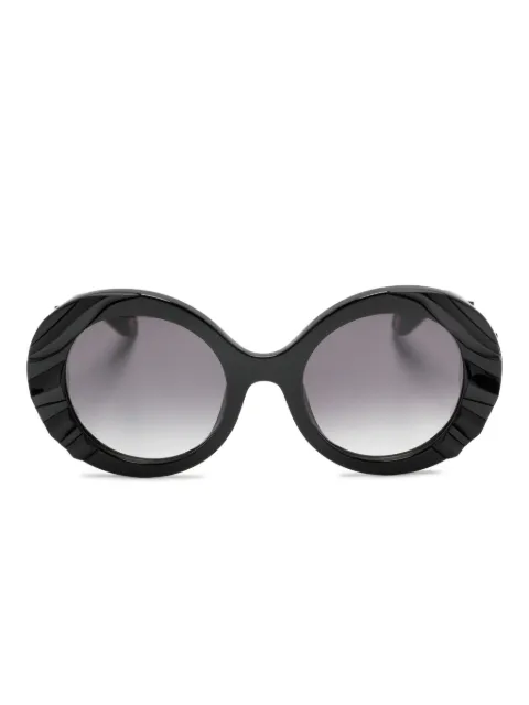 Roberto Cavalli logo-print round-frame sunglasses